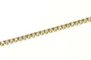 14K 2.00 Ctw Classic Round Diamond Tennis Bracelet 7" Yellow Gold