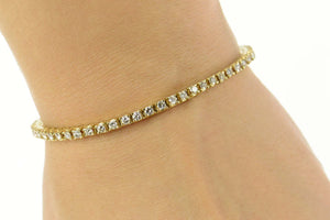 14K 2.00 Ctw Classic Round Diamond Tennis Bracelet 7" Yellow Gold