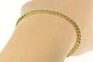 14K 2.00 Ctw Classic Round Diamond Tennis Bracelet 7" Yellow Gold