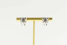 Load image into Gallery viewer, 14K Ruby Eyed Leopard Cheetah Head Stud Earrings White Gold
