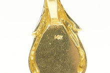 Load image into Gallery viewer, 14K Syn. Black Opal Inlay Ornate Statement Pendant Yellow Gold