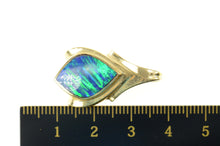 Load image into Gallery viewer, 14K Syn. Black Opal Inlay Ornate Statement Pendant Yellow Gold