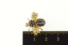 Load image into Gallery viewer, 14K Sapphire Honey Bumble Bee Fly Charm/Pendant Yellow Gold