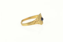 Load image into Gallery viewer, 10K Art Deco Sim. Sapphire Floral Child&#39;s Baby Ring Size 0.5 Yellow Gold