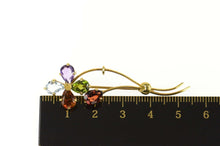 Load image into Gallery viewer, 18K Ornate Garnet Tourmaline Citrine Topaz Pin/Brooch Yellow Gold