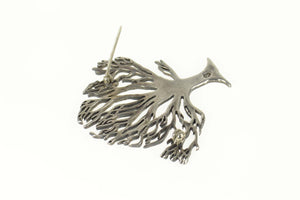 Sterling Silver Tree of Life Ornate Realistic Statement Pin/Brooch
