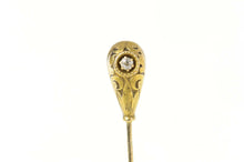 Load image into Gallery viewer, 10K Victorian Diamond Ornate Scroll Classic Stick Pin Yellow Gold