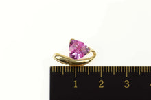 Load image into Gallery viewer, 14K Trillion Pink Sapphire Solitaire Statement Pendant Yellow Gold