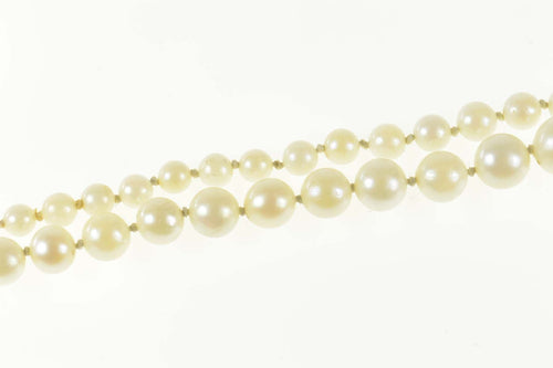 14K Retro Sim. Pearl Classic Simple Statement Necklace 17