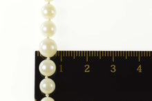 Load image into Gallery viewer, 14K Retro Sim. Pearl Classic Simple Statement Necklace 17&quot; White Gold