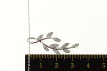 Load image into Gallery viewer, 14K 0.28 Ctw Diamond Encrusted Leaf Branch Vine Necklace 17.75&quot; White Gold