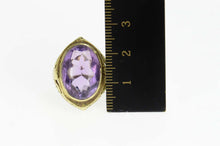 Load image into Gallery viewer, 14K Art Nouveau Amethyst Ornate Scroll Cocktail Ring Size 6.75 Yellow Gold