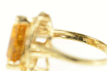 Load image into Gallery viewer, 14K Trillion Citrine Solitaire Cocktail Ring Size 6.5 Yellow Gold