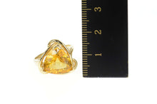 Load image into Gallery viewer, 14K Trillion Citrine Solitaire Cocktail Ring Size 6.5 Yellow Gold