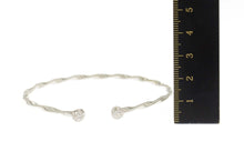 Load image into Gallery viewer, 14K Round Diamond Cluster Twist Chain Cuff Bracelet 7.25&quot; White Gold