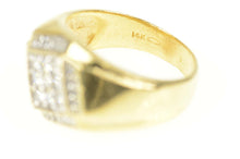 Load image into Gallery viewer, 14K 0.81 Ctw Squared Diamond Cluster Men&#39;s Ring Size 10.25 Yellow Gold