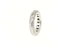 Platinum 4.00 Ctw Pave Diamond Eternity Rounded Band Ring Size 9