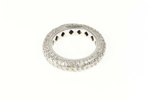 Platinum 4.00 Ctw Pave Diamond Eternity Rounded Band Ring Size 9