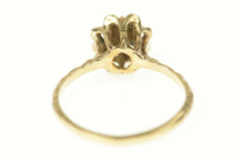 Load image into Gallery viewer, 14K Diamond Sapphire Halo Flower Buttercup Ring Size 6.75 Yellow Gold