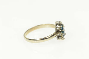 14K 1.00 Ctw Sapphire Diamond Halo Engagement Ring Size 7.75 White Gold