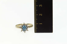 Load image into Gallery viewer, 14K 1.00 Ctw Sapphire Diamond Halo Engagement Ring Size 7.75 White Gold