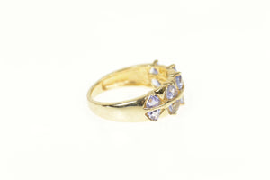 14K Trillion Tanzanite Geometric Wedding Band Ring Size 5 Yellow Gold
