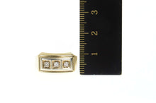 Load image into Gallery viewer, 10K Squared Retro Diamond Two Tone Statement Ring Size 6.75 Yellow Gold