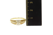 Load image into Gallery viewer, 10K Diamond Cluster Scroll Filigree Promise Ring Size 9.25 Yellow Gold