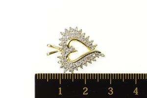 10K Pave Diamond Encrusted Classic Heart Pendant White Gold