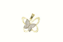 Load image into Gallery viewer, 10K Classic Diamond Pave Butterfly Hope Symbol Pendant Yellow Gold