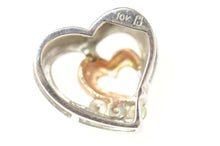 Load image into Gallery viewer, 10K Two Tone Diamond Heart Love Symbol Pendant White Gold