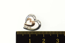 Load image into Gallery viewer, 10K Two Tone Diamond Heart Love Symbol Pendant White Gold