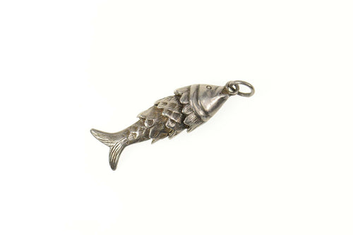 Sterling Silver Articulated Ornate Fish Statement Pendant