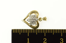 Load image into Gallery viewer, 10K Heart Diamond Flower Cluster Love Symbol Pendant Yellow Gold