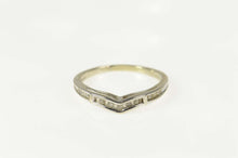 Load image into Gallery viewer, 10K Diamond Classic Chevron Wedding Band Ring Size 8.75 White Gold