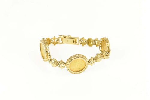 14K 2001 1/10th Oz Half Eagle $5 Coin Statement Bracelet 7.25