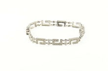 Load image into Gallery viewer, 14K 1.40 Ctw Diamond Squared Swirl Tennis Bracelet 7&quot; White Gold