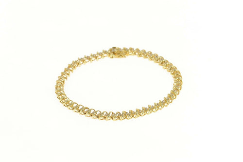 14K 1.00 Ctw Diamond Classic Simple Tennis Bracelet 7.25