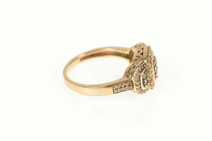 10K 0.58 Ctw Squared Diamond Cluster Statement Ring Size 6.75 Rose Gold