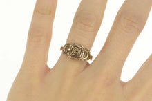 Load image into Gallery viewer, 10K 0.58 Ctw Squared Diamond Cluster Statement Ring Size 6.75 Rose Gold