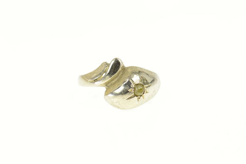14K 1930's Rough Diamond Snake Serpent Statement Ring Size 4.5 White Gold