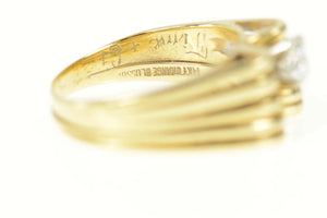 14K 0.35 Ct Unique Diamond Solitaire Engagement Ring Size 7 Yellow Gold