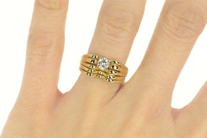 14K 0.35 Ct Unique Diamond Solitaire Engagement Ring Size 7 Yellow Gold