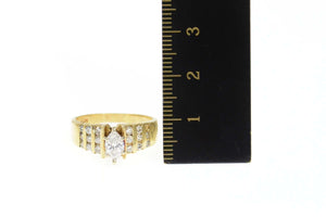 14K 0.91 Ctw Marquise Diamond Engagement Ring Size 7.25 Yellow Gold