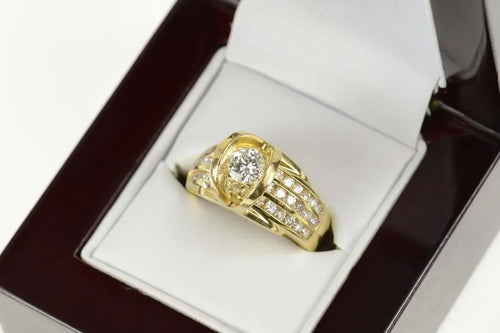 14K 1.60 Ctw Pressure Diamond Engagement Ring Size 6.25 Yellow Gold