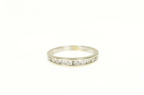 14K 0.50 Ctw Classic Diamond Wedding Band Ring Size 7.25 White Gold