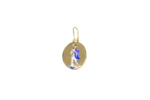 Load image into Gallery viewer, 14K Enamel Jesus Christ Oval Christian Charm/Pendant Yellow Gold