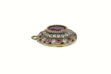 Load image into Gallery viewer, Sterling Silver Oval Syn. Ruby CZ Halo Ornate Statement Charm/Pendant