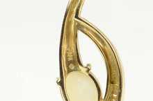 Load image into Gallery viewer, 14K Oval Opal Diamond Curvy Drop Statement Pendant Yellow Gold