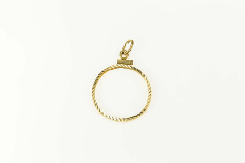 14K Liberty Buffalo Jefferson Nickel Bezel Holder Charm/Pendant Yellow Gold